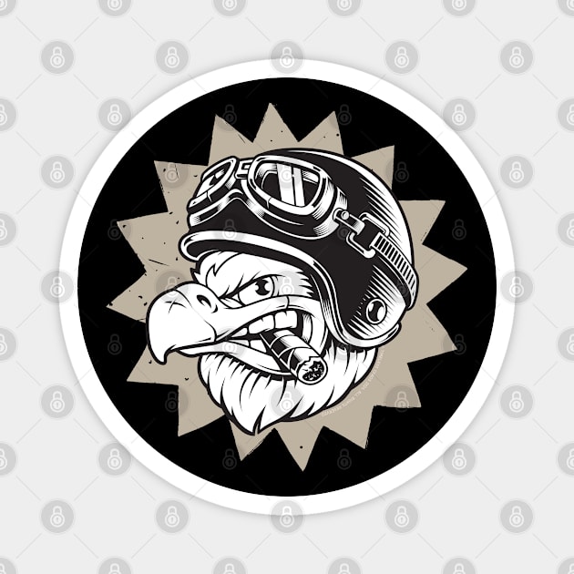 Rebel Eagle Motorcycle Design Magnet by Timeless Chaos